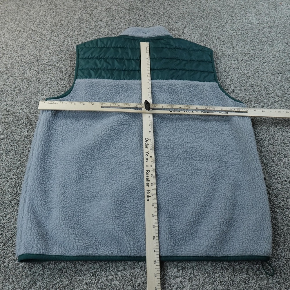 Vineyard Vines Vest Mens 2XL Gray Green Fleece Quilted Full Zip Jacket Preppy - Picture 7 of 12